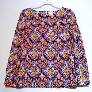 J.CREW PAISLEY MULTICOLOR TOP BLOUSE SIZE XS